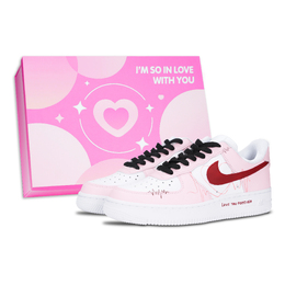 Nike Кроссовки Air Force 1 Curved Love Slip с низким верхом, с амортизаторами, унисекс, розовые dd8959-100(team883-曲线爱恋box) | pink
