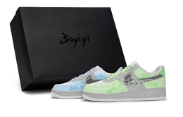 Nike Кроссовки для скейтбординга Air Force 1, унисекс, низкие, белые/синие/зеленые cw2288-111(team80-蓝风金语蓝绿s-box) | white blue green