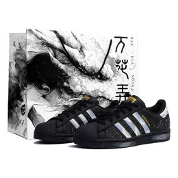 Adidas Кроссовки для скейтбординга Superstar, унисекс, низкие, серо-синие eg4959(team113-冰原s-box) | black blue