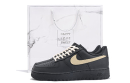 Кроссовки Air Force 1 с антискользящим покрытием, износостойкие, низкие, для скейтбординга, унисекс, черные, желтые Nike, Black Yellow cw2288-001(team拾伍-男女同款黑白六sbox) | black yellow