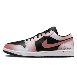 Jordan Баскетбольные кроссовки Air 1 Low Top Vintage унисекс, черные, розовые 553558-172(team10-粉潮) | black pink