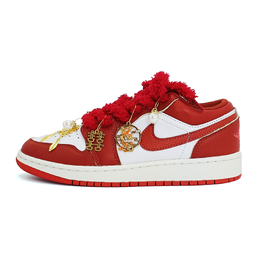 Nike Баскетбольные кроссовки Air Force 1 с антискользящим покрытием, износостойкие, низкие, винтажные, женские, красные fj3465-160（team633-两情相依） | red