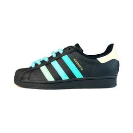 Adidas Кроссовки для скейтбординга SUPERSTAR Cool Mint с амортизацией, нескользящие, унисекс, черно-зеленые eg4959（team865-清凉薄荷） | black green