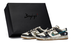 Nike Кроссовки для скейтбординга Dunk, женские, низкие, цвет: черный, синий, коричневый fq8893-397(team80-女款莲叶白石s-box) | beige black blue brown