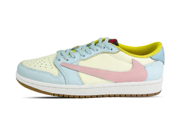 Jordan Баскетбольные кроссовки Travis Scott X Air 1 Vintage, унисекс, низкие, светло-розовые dz4137-700(team546-彩韵轻踪2.0) | sky blue