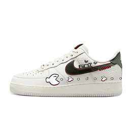 Nike Кроссовки для скейтбординга Air Force 1 с противоскользящим износостойким верхом, унисекс, белые, зеленые hv5979-130(team579-进度条) | white green