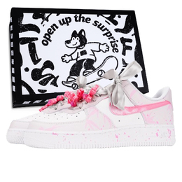 Nike Кроссовки для скейтбординга Air Force 1 Sweet Style Bamboo с антискользящим покрытием, износостойкие, унисекс, розовые dd8959-100（team969 甜美新竹 box2） | pink