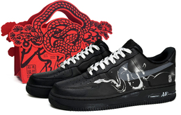 Nike Кроссовки для скейтбординга Air Force 1 с противоскользящим износостойким верхом, унисекс, черно-белые cw2288-001(team35-蛇临华岁sbox) | black white