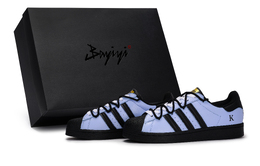 Adidas Кроссовки для скейтбординга Superstar, унисекс, низкие, черные/фиолетовые eg4959(team80-男女同款梦境紫s-box) | black purple