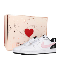 Nike Кроссовки для скейтбординга Court Borough, унисекс, низкие, черные, розовые bq5448-110（team肆叁柒-星雾甜心520礼盒） | black pink 520 box