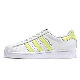 Adidas Низкие, износостойкие, противоскользящие кроссовки для скейтбординга SUPERSTAR, унисекс, белые, желтые eg4958(team801-风吹麦田) | white yellow