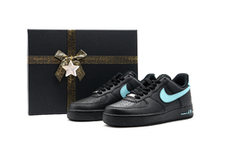 Nike Кроссовки Air Force 1 с антискользящим покрытием, износостойкие, низкие, для скейтбординга, унисекс, черные, синие cw2288-001（team1098-绿光闪耀sbox） | black blue
