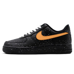 Nike Кроссовки Air Force 1 с низким верхом, противоскользящие, износостойкие, унисекс, оранжево-черные cw2288-001(teamy-男女款泼墨星空橙黑) | orange black