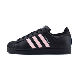 Adidas Кроссовки для скейтбординга Superstar 2 Low Top унисекс, черно-розовые ji0079（team1253-粉黑后跟3) | black pink