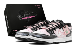 Nike Кроссовки для скейтбординга Dunk Slip с низким верхом, женские, черно-розовые cw1590-100(teams2-玫瑰爱恋s-box) | black pink