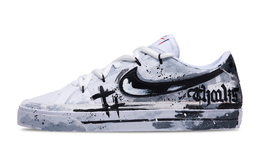 Nike Кроссовки Court Legacy Gothic Sacrifice с низким верхом, устойчивые к скольжению, женские, черные, белые, серые dh3161-101(team1027-哥特祭礼女款) | black white gray