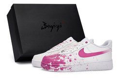 Nike Кроссовки Air Force 1 с противоскользящим износостойким низким верхом для скейтборда унисекс, белые, розовые cw2288-111(team80-暧昧现场鸳鸯s-box) | white pink