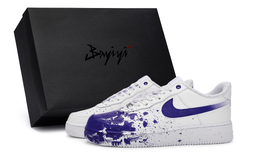 Nike Кроссовки Air Force 1 с противоскользящим износостойким низким верхом для скейтборда унисекс белого и темно-синего цветов cw2288-111(team80-探索现场鸳鸯s-box) | white dark blue