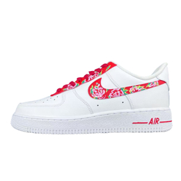 Nike Кроссовки для скейтбординга Air Force 1 с противоскользящим покрытием, износостойкие, женские, белые, красные dd8959-100（team709-东北大棉袄） | white red