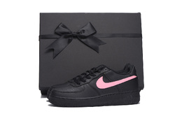 Nike Кроссовки для скейтбординга Air Force 1 с противоскользящим износостойким верхом, унисекс, черно-розовые cw2288-001(team拾伍-男女同款黑粉三sbox) | black pink