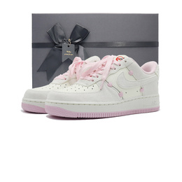 Nike Кроссовки для скейтбординга Air Force 1 с противоскользящим износостойким верхом, женские, белые, розовые hv5992-111（team448-白色box） | white pink