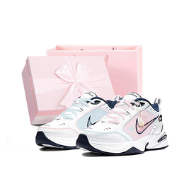 Nike Кроссовки Air Monarch 4 с защитой от скольжения, износостойкие, низкие, массивные, унисекс, сине-розовые 415445-102(team579-蓝粉鸳鸯-box) | blue pink box