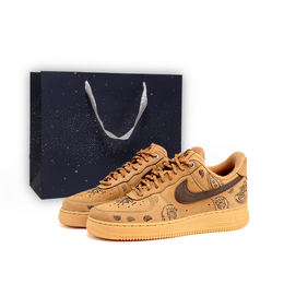 Nike Кроссовки Air Force 1 с низким верхом, устойчивые к истиранию и скольжению, унисекс, коричневые cj9179-200(team356-复古腰果花礼袋) | brown
