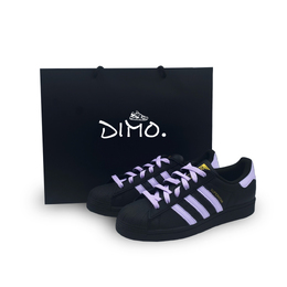 Adidas Низкие, износостойкие, противоскользящие кроссовки для скейтбординга SUPERSTAR, унисекс, черно-фиолетовые eg4959（team924-丁香紫sbox） | black purple