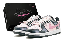 Nike Кроссовки для скейтбординга Dunk Low Top женские, розовые, черные cw1590-100(teams2-梦恋星辰s-box) | pink black