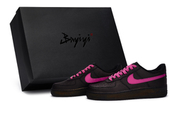 Nike Кроссовки для скейтбординга Air Force 1 унисекс, низкие, розовые/медные cw2288-001(team80-男女粉墨心迹s-box） | pink black