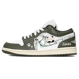 Jordan Баскетбольные кроссовки Air 1 Vintage, унисекс, низкие, белые/зеленые dc0774-122(team56-竹钩熊猫) | white green