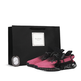 Adidas Кроссовки Yeezy Boost 350 V2 Black Rose Low Top Casual унисекс, черные, розовые hq4540(team368-男女款黑色玫瑰) | black pink
