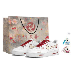 Nike Кроссовки для скейтбординга Air Force 1 унисекс, низкие, красные/желтые cw2288-111(team1023-心之彼岸s-box) | white