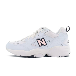 New Balance Кроссовки женские NB 608 с противоскользящей подошвой, износостойкие, белые, синие wx608wt(b宽)(team703-海盐桃桃) | white blue