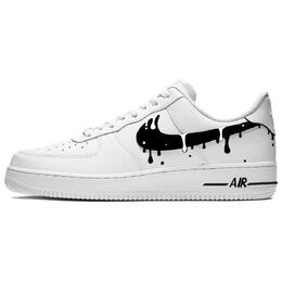 Nike Кроссовки Air Force 1 Ink Shadows Flowing Slip с низким верхом для скейтборда унисекс, белые, черные cw2288-111(team786-墨影洇流 ) | white black
