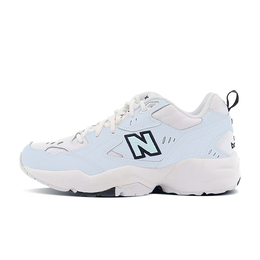 New Balance Кроссовки женские NB 608 с противоскользящей подошвой, износостойкие, белые, синие wx608wt(b宽)(team703-海盐女孩) | white blue