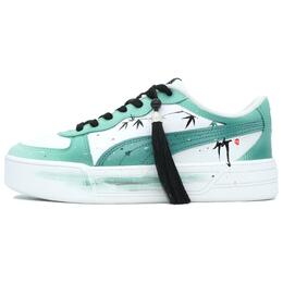 Puma Кроссовки для скейтбординга Skye Bamboo Melody Praise с антискользящим покрытием, износостойкие, женские, белые, зеленые 374764-02(team545-竹韵颂) | white green