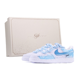 Nike Кроссовки для скейтбординга Court Vision 1, унисекс, низкие, синие/белые dh2987-101(team620-夏日椰椰box) | light blue