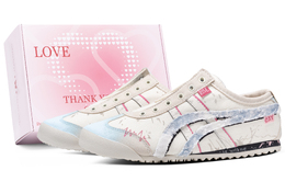 Onitsuka Tiger Кроссовки MEXICO 66 Spring Dream Letter с противоскользящим покрытием, износостойкие, повседневные, унисекс, бежево-синие 1183a360-205(team63-春日寄梦sbox) | beige blue[special shoe box]