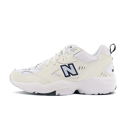 New Balance Кроссовки женские NB 608 с противоскользящей подошвой, износостойкие, белые, желтые wx608wt(b宽)(team703-海盐柠檬 ) | white yellow