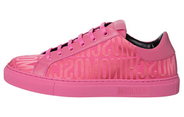 Moschino Низкие стильные женские кроссовки розового цвета mn15012g1g101600 | original shoe box included