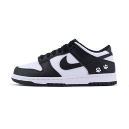 Nike Кроссовки для скейтбординга Dunk Cute Cat Paw с нескользящей подошвой, износостойкие, унисекс, черно-белые dd1391-100（team448-爪爪） | black white
