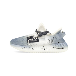 Adidas Кроссовки Yeezy Boost 350 V2, износостойкие, повседневные, унисекс, белые, синие hq6316(team373-金牛座) | white