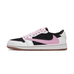 Jordan Баскетбольные кроссовки Travis Scott X Air 1 Vintage, унисекс, низкие, черные, белые, фиолетовые dz4137-700（team肆叁柒-黑白紫倒钩） | black white purple