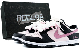 Nike Кроссовки для скейтбординга Dunk Cushioning с низким верхом, износостойкие, унисекс, черно-розовые dd1391-100(team349-怦然心动礼盒款) | black pink (includes special box)