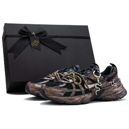 Nike Кроссовки V2K Run с низким верхом, противоскользящие, износостойкие, унисекс, черно-коричневые hj4497-001(team335-黑金驭蛇礼盒） | black brown[obsidian box]