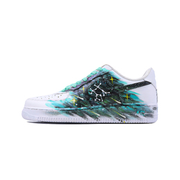 Nike Кроссовки Air Force 1 New Wonder Point Starry Journey с низким верхом, устойчивые к скольжению, унисекс, бирюзовые cw2288-111（team779-男女 星辰漫旅） | blue green
