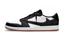 Jordan Баскетбольные кроссовки Travis Scott x Air 1 Low Top Vintage, унисекс, черно-белые dz4137-700(team958-撒旦倒钩7.0low) | black white