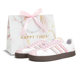 Adidas Кроссовки для скейтбординга Vl Court Classic, унисекс, низкие, розовые/белые jq2470(team914- 柔雾礼盒款 ) | white pink box