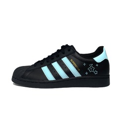 Adidas Низкие кроссовки для скейтбординга SUPERSTAR Star Yarn & Light Blue, унисекс, черно-синие eg4959(team551-星纱浅蓝) | black blue